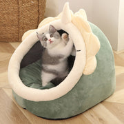 Sweet Cat Bed Warm Pet Basket Cozy Kitten Lounger Cushion Cat House