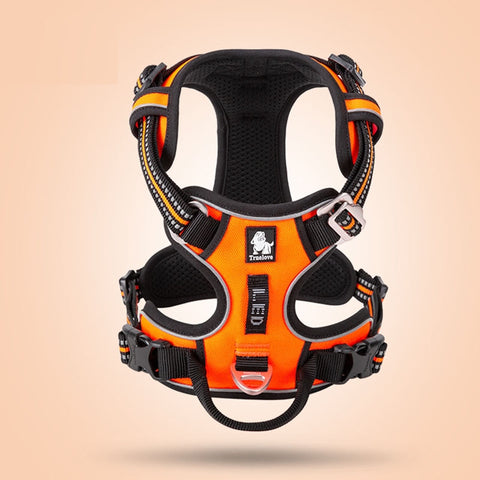 Truelove Front Nylon Dog Harness No Pull Vest Soft Adjustable Reflective Safety Harness for Dog Small Large Running Training