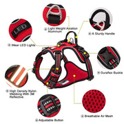 Truelove Front Nylon Dog Harness No Pull Vest Soft Adjustable Reflective Safety Harness for Dog Small Large Running Training
