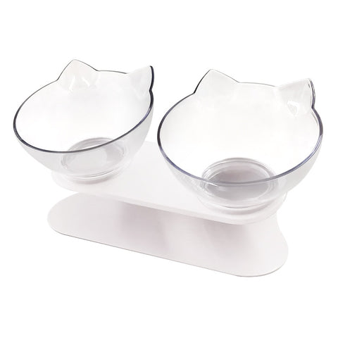 Non-slip Cat Bowls Double Pet Bowls With Raised Stand Pet Food Water