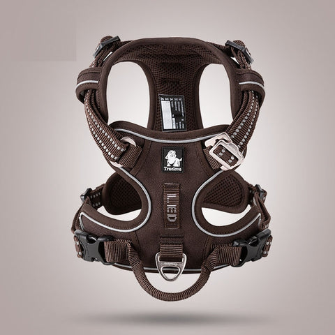 Truelove Front Nylon Dog Harness No Pull Vest Soft Adjustable Reflective Safety Harness for Dog Small Large Running Training