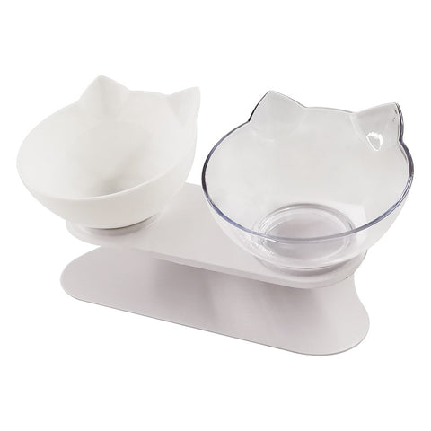 Non-slip Cat Bowls Double Pet Bowls With Raised Stand Pet Food Water