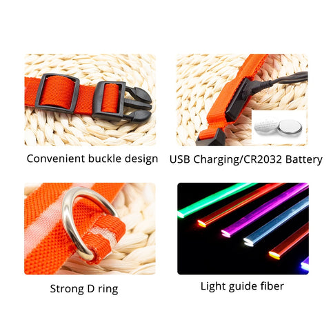 USB Charging/Battery replacement, Anti-Lost Led Collar For Dogs