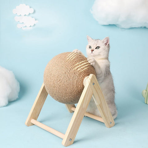 Cats Scratching Toy Kitten Ball, Sisal Rope Ball Board Grinding Paws.