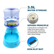 Dog Cat Feeder Bowl Automatic Pet Water Dispenser Drinking Fountain Bottle Plastic