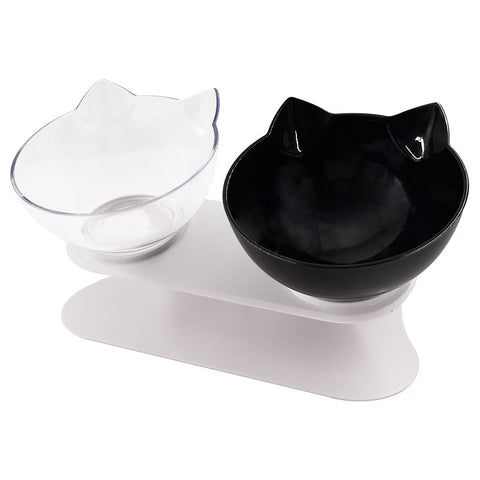 Non-slip Cat Bowls Double Pet Bowls With Raised Stand Pet Food Water