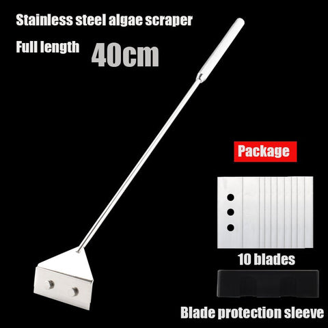 Aquarium Algae scraper, Fish tank Cleanining and Stainless steel aluminum alloy material.