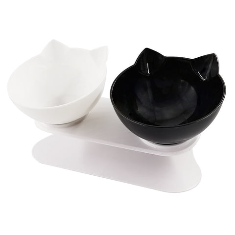 Non-slip Cat Bowls Double Pet Bowls With Raised Stand Pet Food Water