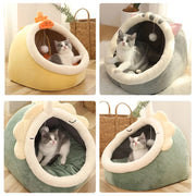 Sweet Cat Bed Warm Pet Basket Cozy Kitten Lounger Cushion Cat House