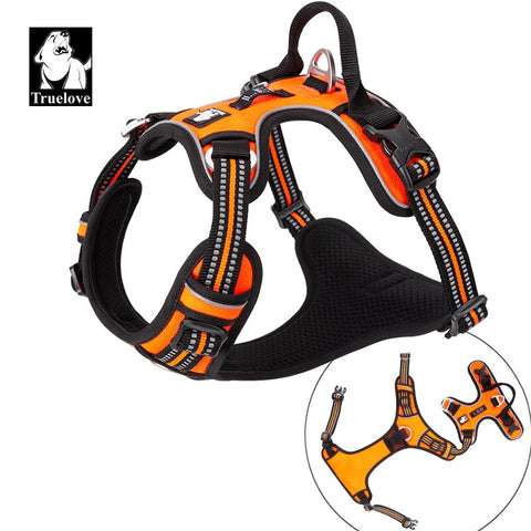 Truelove Front Nylon Dog Harness No Pull Vest Soft Adjustable Reflective Safety Harness for Dog Small Large Running Training