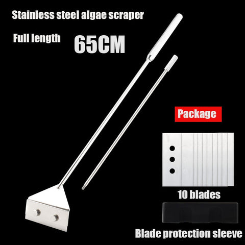 Aquarium Algae scraper, Fish tank Cleanining and Stainless steel aluminum alloy material.