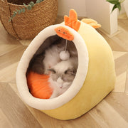 Sweet Cat Bed Warm Pet Basket Cozy Kitten Lounger Cushion Cat House