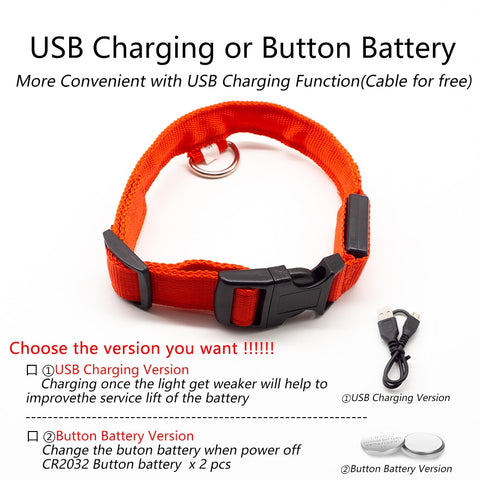 USB Charging/Battery replacement, Anti-Lost Led Collar For Dogs