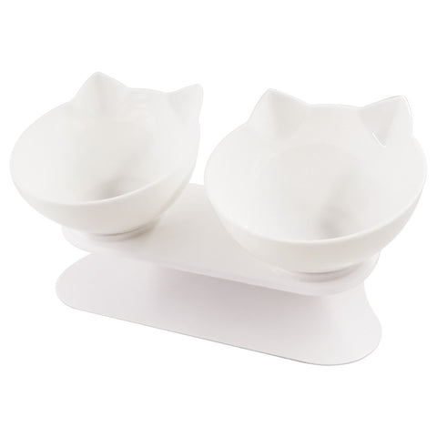 Non-slip Cat Bowls Double Pet Bowls With Raised Stand Pet Food Water