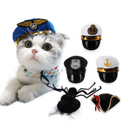 Hat Halloween Police Pirate Captain Sailor Dog Hat Posing Props Pet Headgear