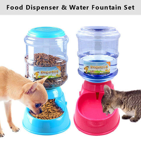 Dog Cat Feeder Bowl Automatic Pet Water Dispenser Drinking Fountain Bottle Plastic