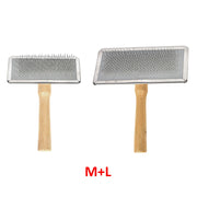 Dog Hair Remover Combs Pet Cat Hair Shedding Brush Wooden Handle Grooming