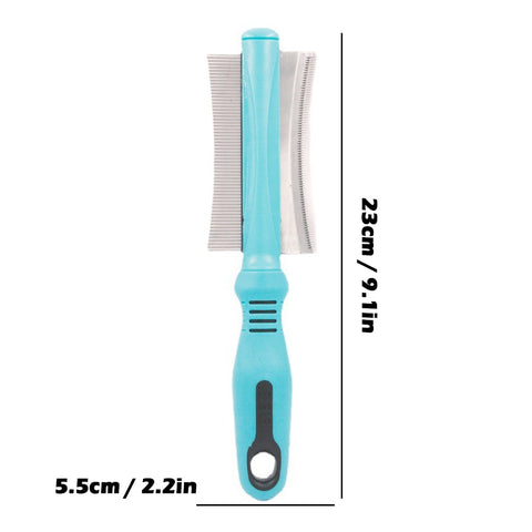 Pet Hair Comb, Hair Remover Double-sided Easy DE shedding Brush for Cat Grooming Tool