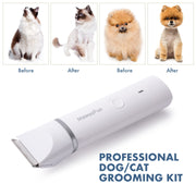 Professional Mewoofun 4 in 1 Electric Hair Clipper with 4 Blades Grooming Trimmer Nail Grinder for Dogs and Cats.