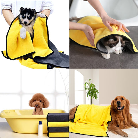 Quick-drying Dog and Cat Towels Soft Fiber Towels Absorbent Bath Towel