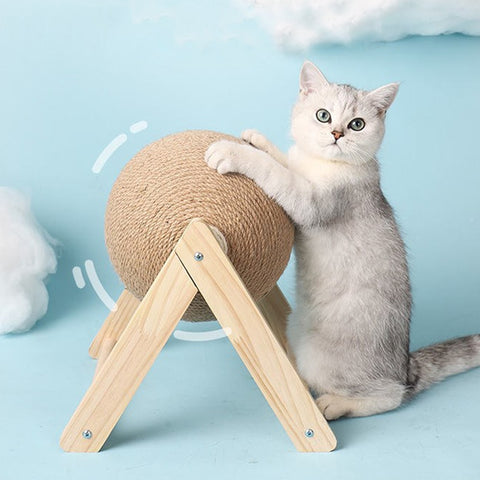 Cats Scratching Toy Kitten Ball, Sisal Rope Ball Board Grinding Paws.