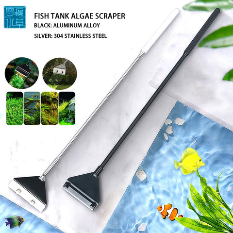 Aquarium Algae scraper, Fish tank Cleanining and Stainless steel aluminum alloy material.