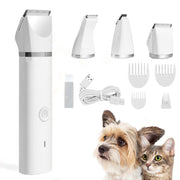 Professional Mewoofun 4 in 1 Electric Hair Clipper with 4 Blades Grooming Trimmer Nail Grinder for Dogs and Cats.