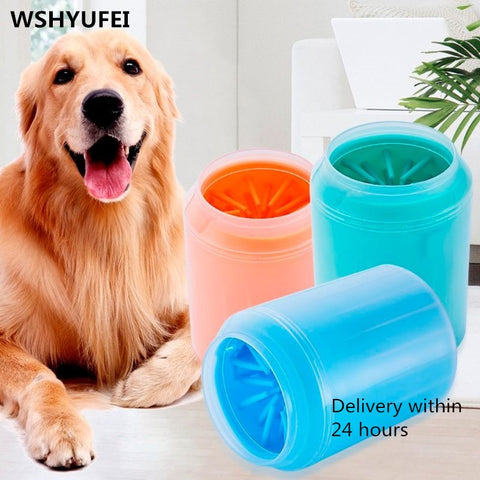 Dog Paw Cleaner Cup Soft Silicone Combs Portable Outdoor Pet towel Foot Washer.