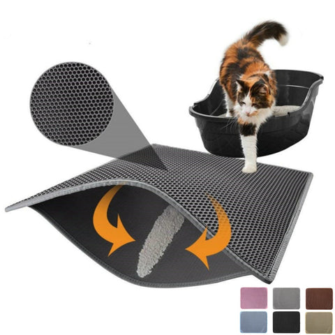 Pet Cat Litter Mat Waterproof Double Layer Cat Litter Trapping Mat Clean Pad.